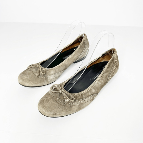 PAUL GREEN oxford round toe ballet flat leather gray womens size UK 5.5 US 8 - Picture 1 of 7